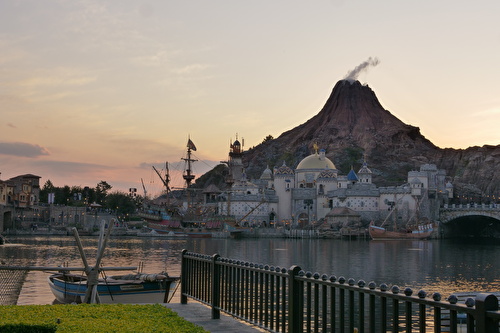 ディズニーシー 夕焼け